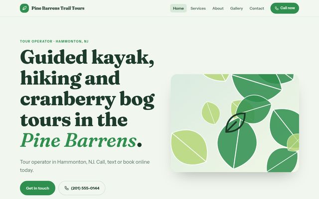 لقطة شاشة لتصميم العرض B-24، Pine Barrens Trail Tours