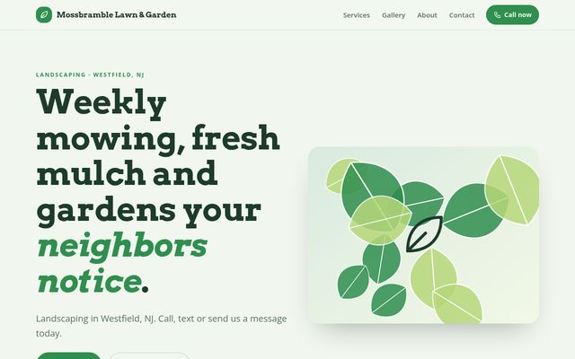 Screenshot of demo design S-08, Greenline Lawn & Garden