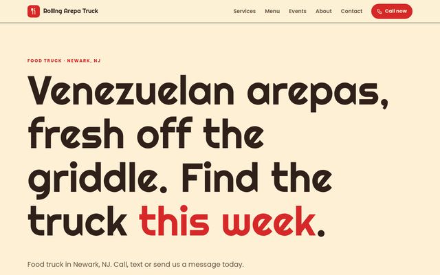 Screenshot of demo design S-14, Rolling Arepa Truck