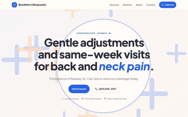 لقطة شاشة لتصميم العرض S-21، Brookfern Chiropractic