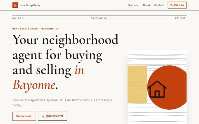 Screenshot of demo design S-22, Front Stoop Realty