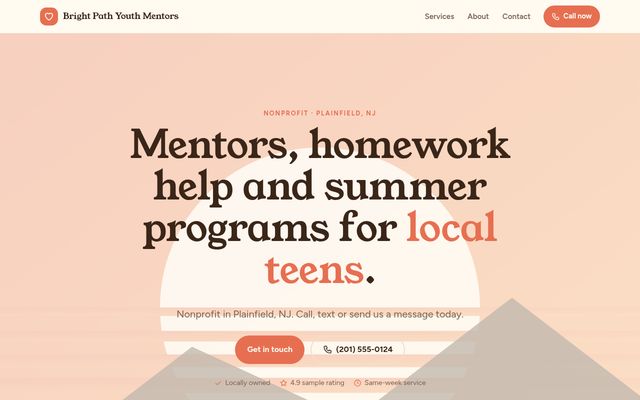 لقطة شاشة لتصميم العرض S-24، Bright Path Youth Mentors